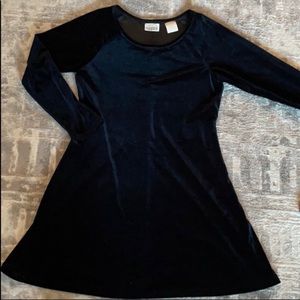 Vintage Black Velvet Mini Dress